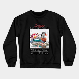 Mandarin Duck Nature Outdoor Imagine Wild Free Crewneck Sweatshirt